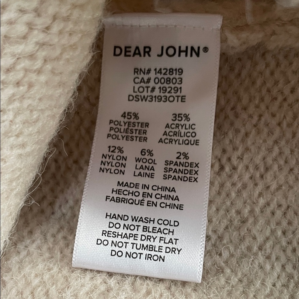 Dear John Cozy Cream Oversized Turtleneck Sweater - Picture 9 of 10